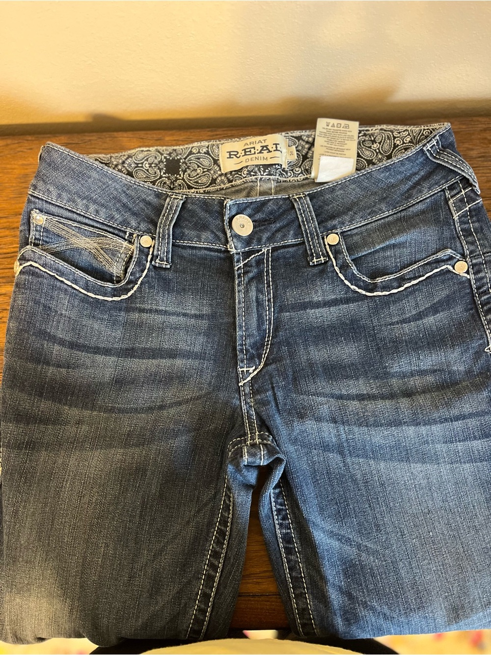 Ariat Real Women's Mid Rise Stretch Ivy Stackable Straight Leg Jeans - Dresden - Picture 14 of 16